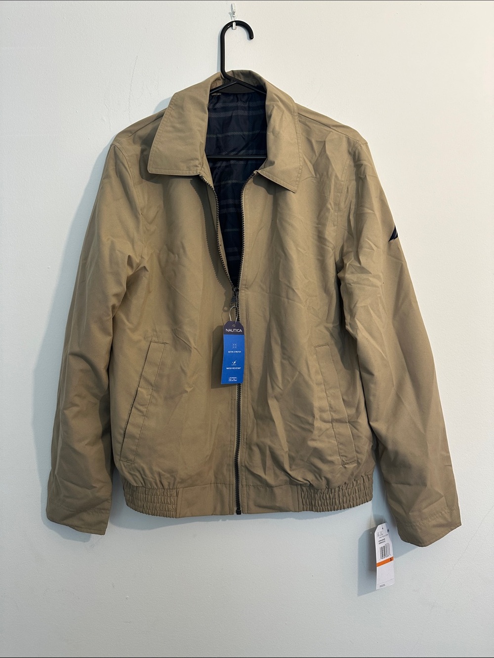 NWT- Nautica Tan Lightweight Zip-Front Jacket